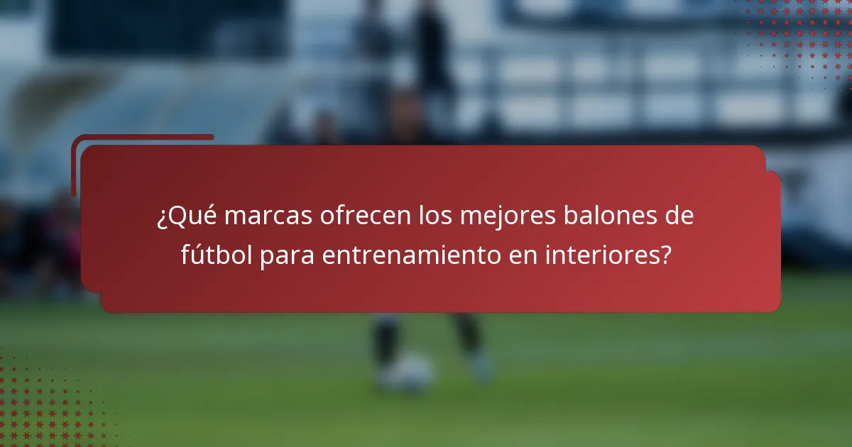 ¿Qué marcas ofrecen los mejores balones de fútbol para entrenamiento en interiores?