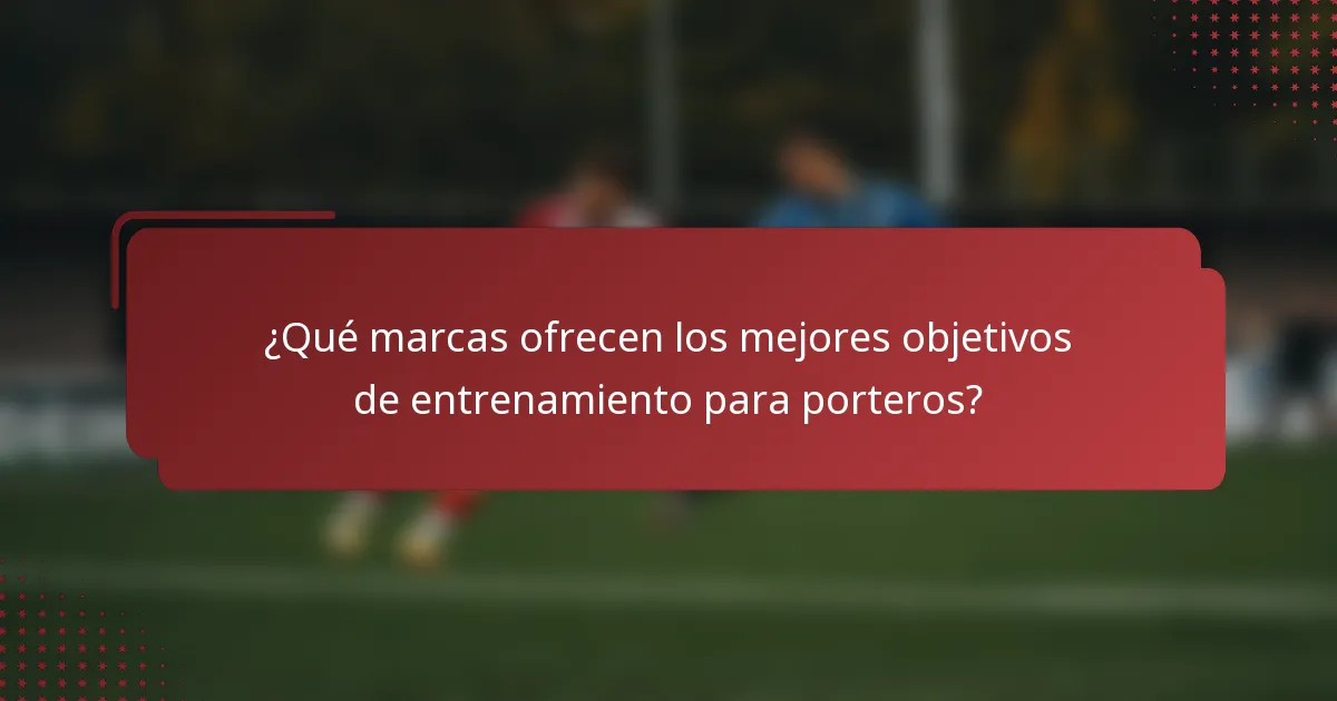 ¿Qué marcas ofrecen los mejores objetivos de entrenamiento para porteros?
