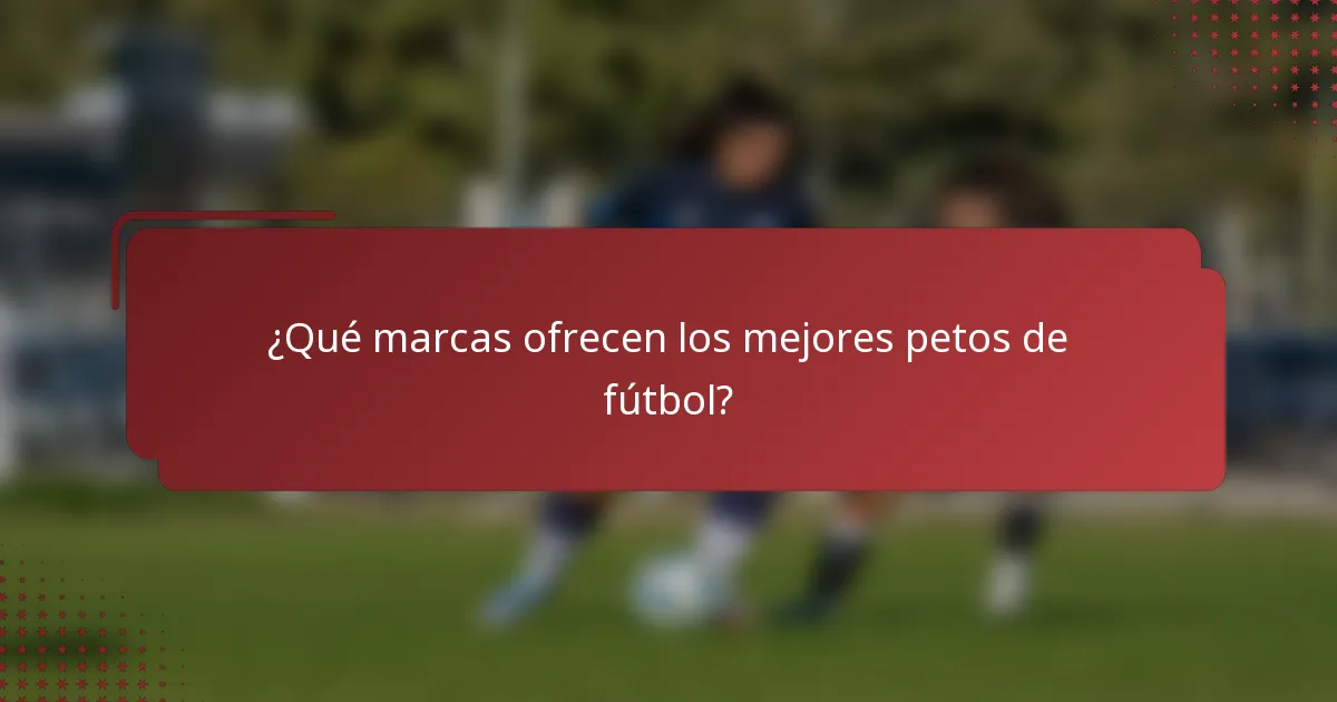 ¿Qué marcas ofrecen los mejores petos de fútbol?