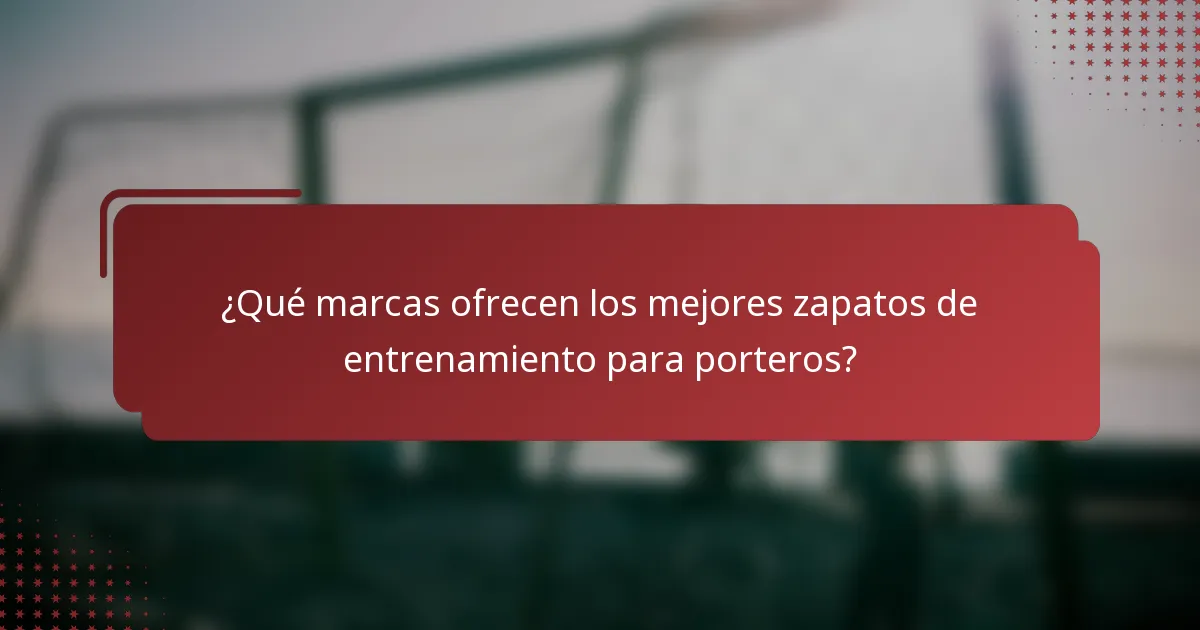 ¿Qué marcas ofrecen los mejores zapatos de entrenamiento para porteros?