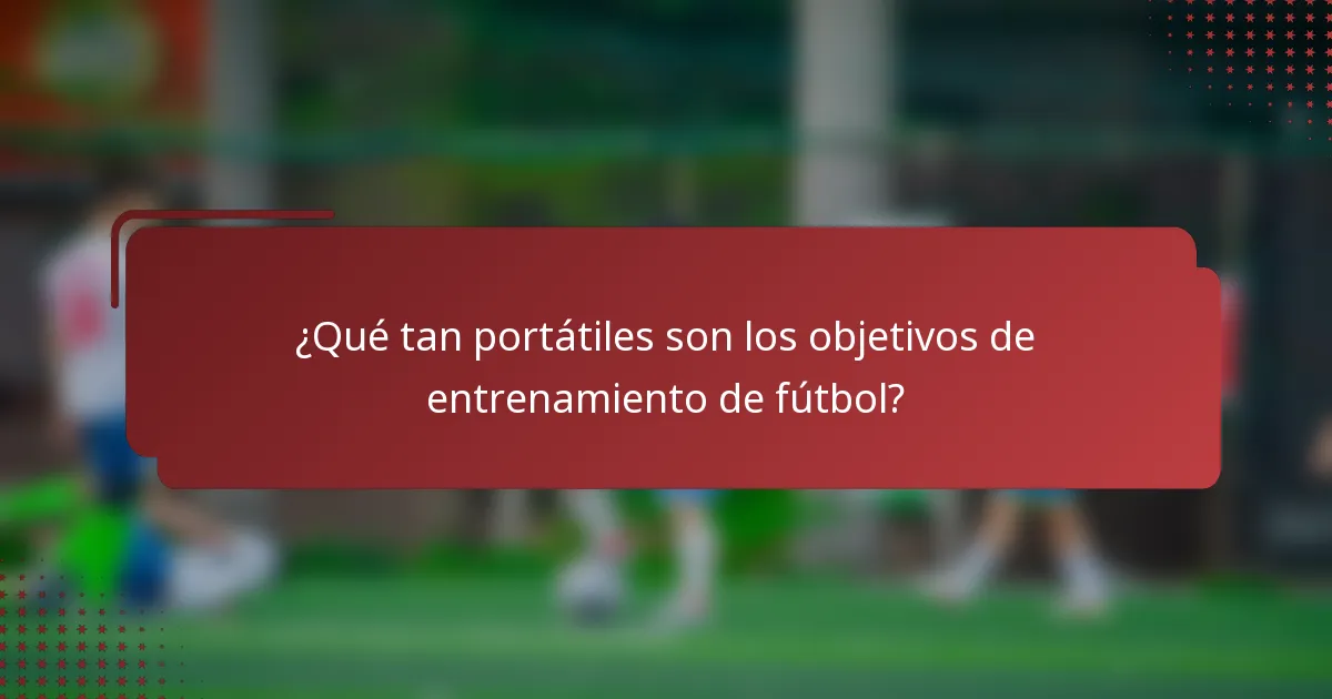 ¿Qué tan portátiles son los objetivos de entrenamiento de fútbol?