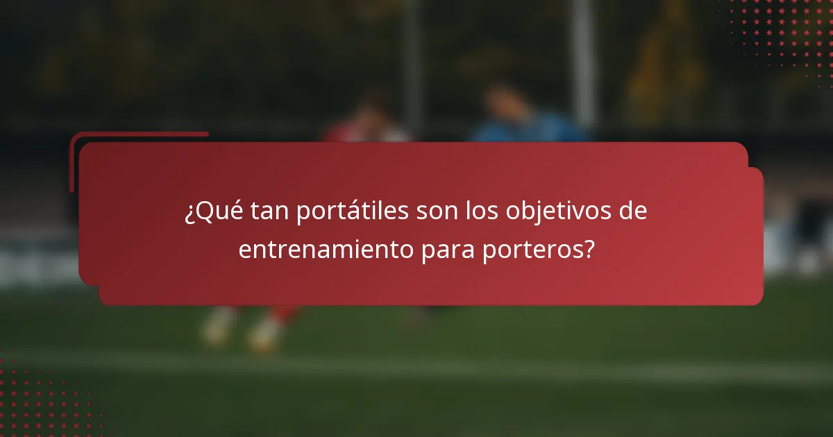 ¿Qué tan portátiles son los objetivos de entrenamiento para porteros?